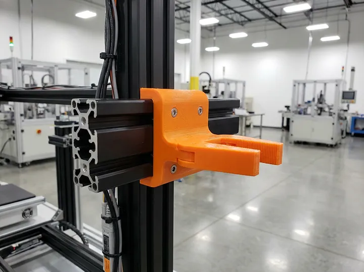 endustriyel-robotik-tutucu-gripper-imalati Endüstriyel otomasyon hatları ve robot kolları için özel tasarım 3D baskı tutucu (gripper) imalatı.