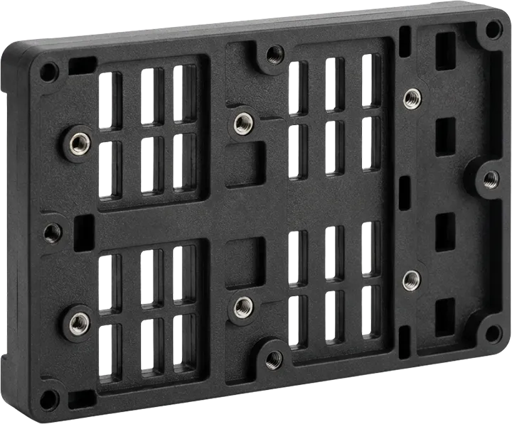 Elektronik bileşenlerin korunması için ESD antistatik siyah reçine ile üretilmiş, mat yüzeyli montaj fikstürü ve taşıma tepsisi.