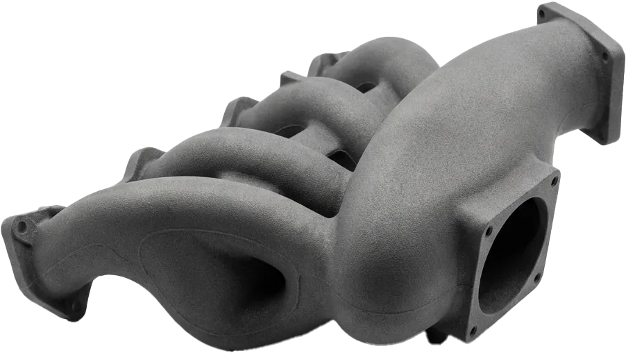 HP MJF Printed Functional Air Manifold Durable functional grey automotive air manifold produced with HP MJF technology and PA12 material.