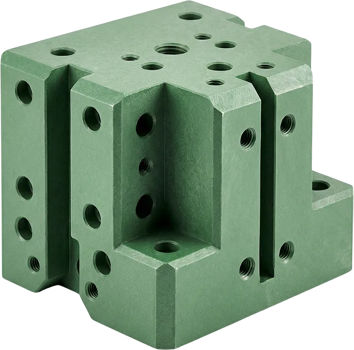 Endüstriyel jig ve fikstür üretimi için kullanılan, yüksek dayanımlı ve sert yapılı yeşil tooling board bloğu.